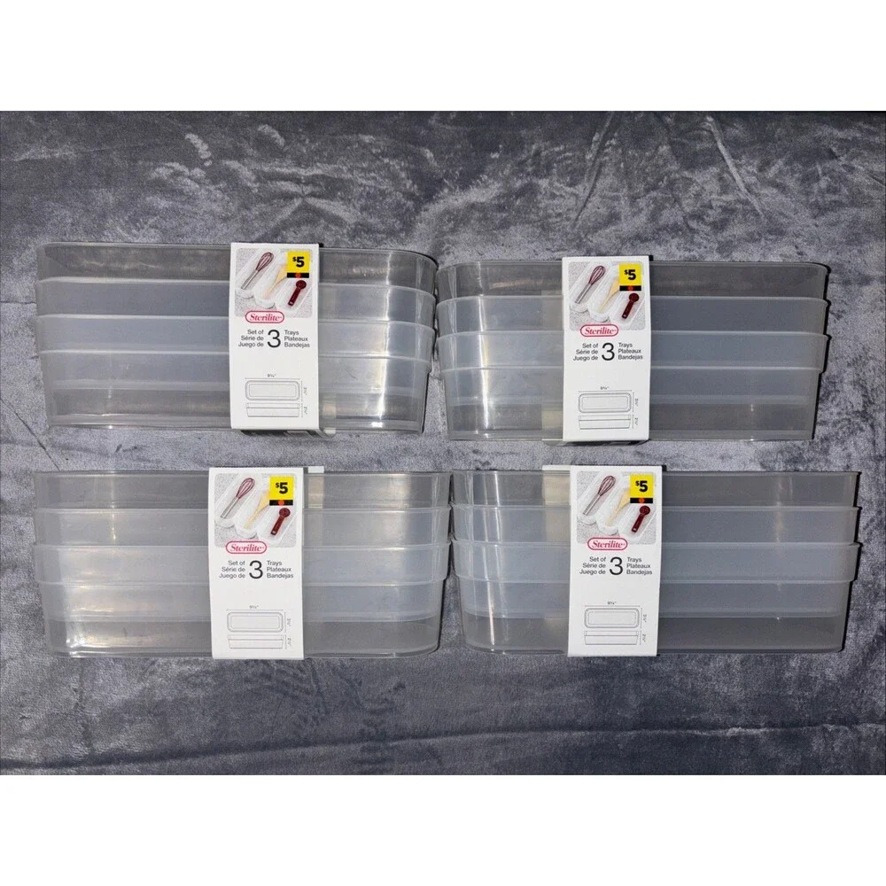Sterilite Set Of 3 Organizer Trays - Lot Of 4